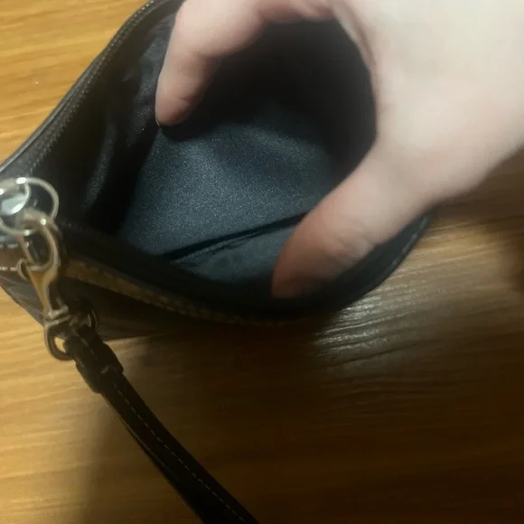 Coach Black Signature Wristlet - Picture 4 of 8